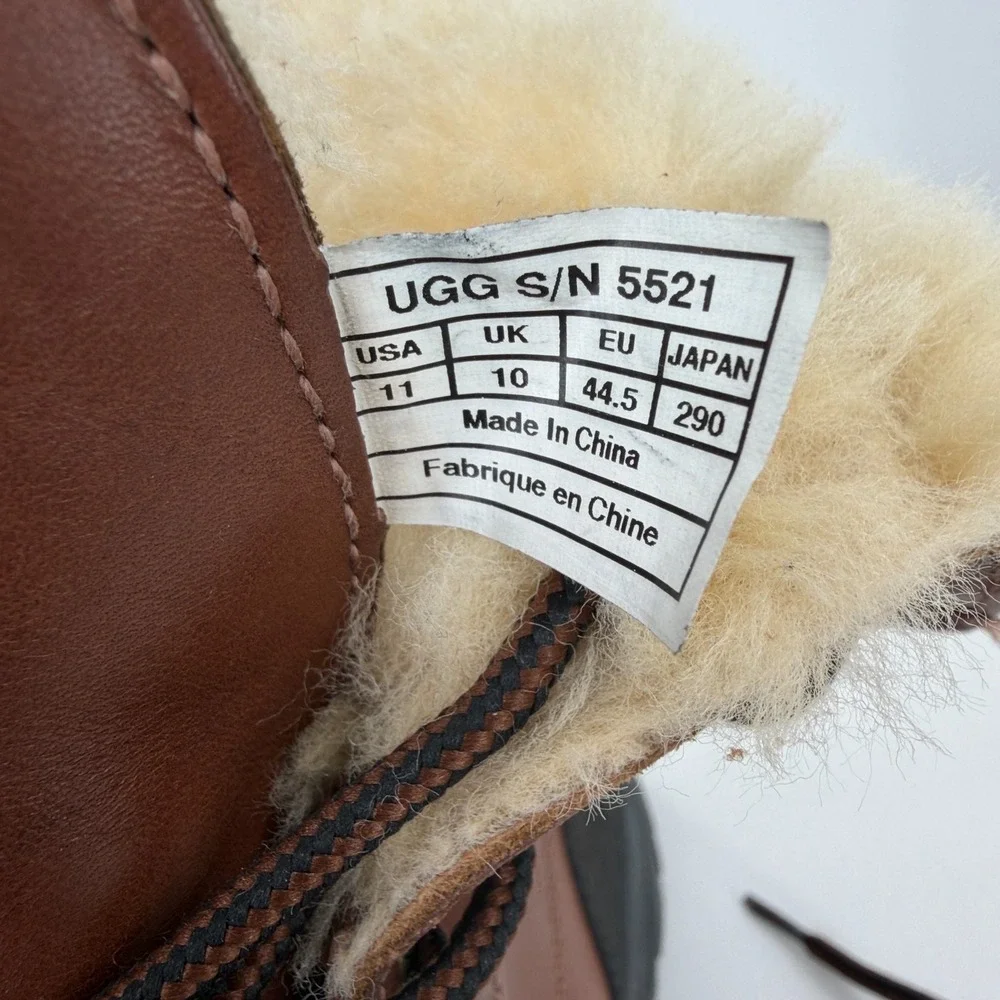UGG Butte Waterproof Boots Mens 11 Leather & Sheepskin Worchester 5521